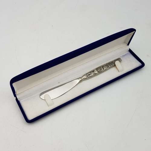 RARE!!! Original Vintage Highly Detailed HS Norway Pewter Butter Knife!!!