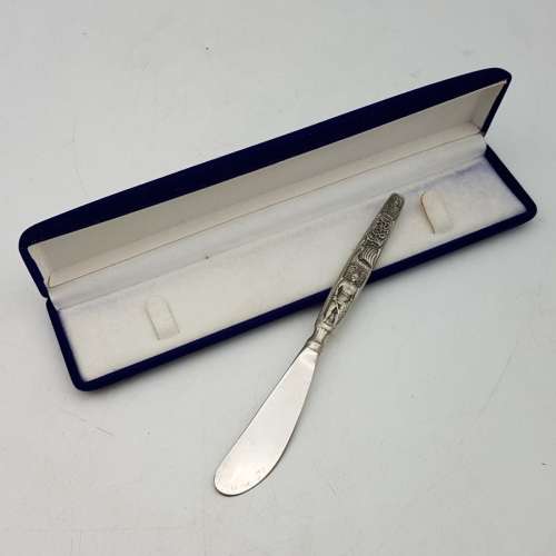 RARE!!! Original Vintage Highly Detailed HS Norway Pewter Butter Knife!!!