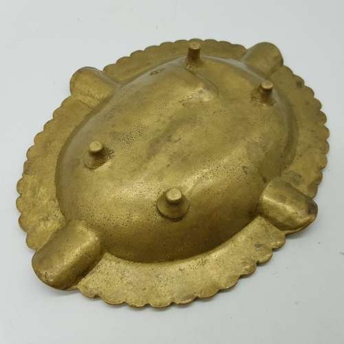 Large Antique Highly Decorative Cast Brass Ashtray