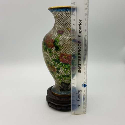 RARE!!! Antique Highly Decorative Chinese Enameled Glass Vase and Base!!!