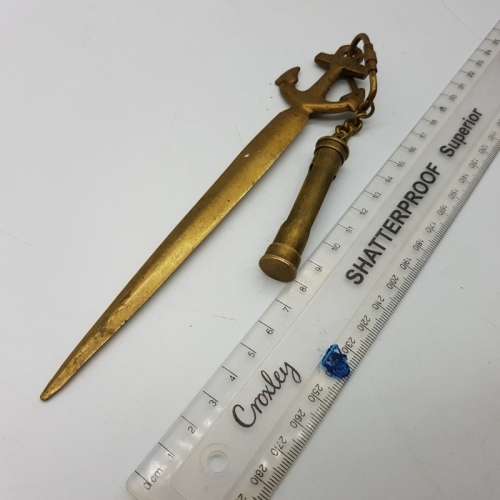 Vintage Solid Brass Nautical Themed Letter Opener and Hour Glass!!!