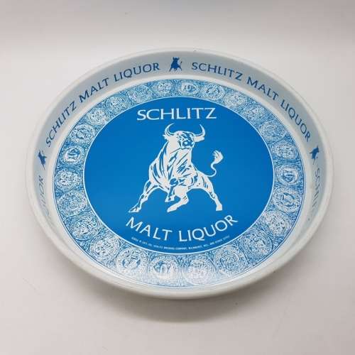 Original Lithographed Metal SCHLITZ Malt Liquor Serving Tray (Fantastic Condition)
