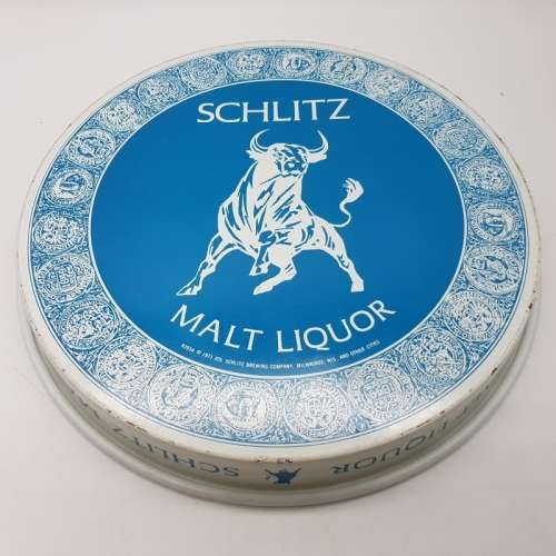 Original Lithographed Metal SCHLITZ Malt Liquor Serving Tray (Fantastic Condition)