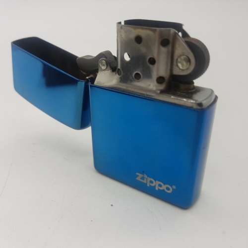 Original Boxed Chrome Blue Zippo Lighter