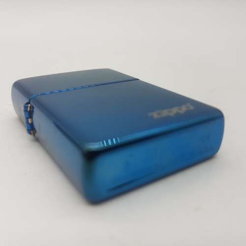 Original Boxed Chrome Blue Zippo Lighter
