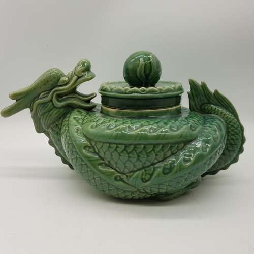 Large Glazed Oriental Dragon Cookie Jar!!!