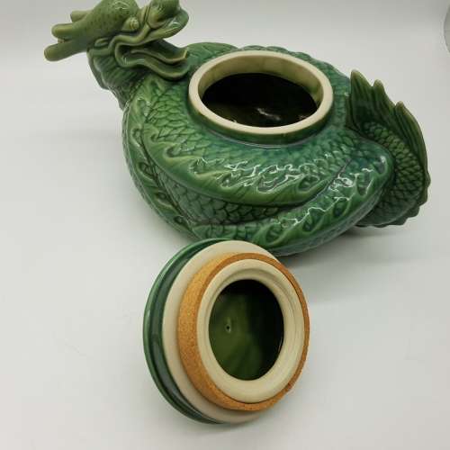 Large Glazed Oriental Dragon Cookie Jar!!!