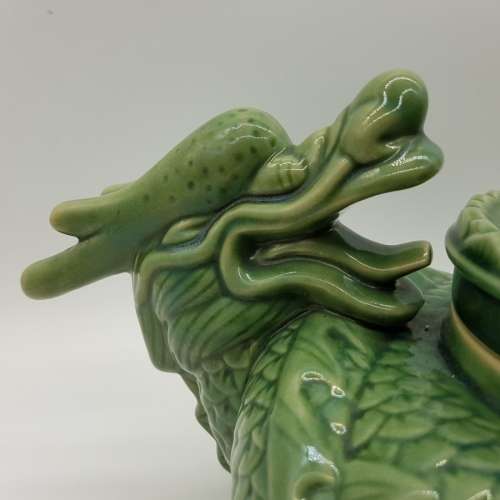 Large Glazed Oriental Dragon Cookie Jar!!!