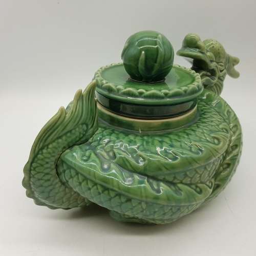 Large Glazed Oriental Dragon Cookie Jar!!!