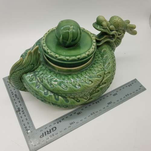 Large Glazed Oriental Dragon Cookie Jar!!!