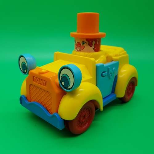 Original Vintage TOMY Hard Plastic Bopping Lights and Clown in Car!!!