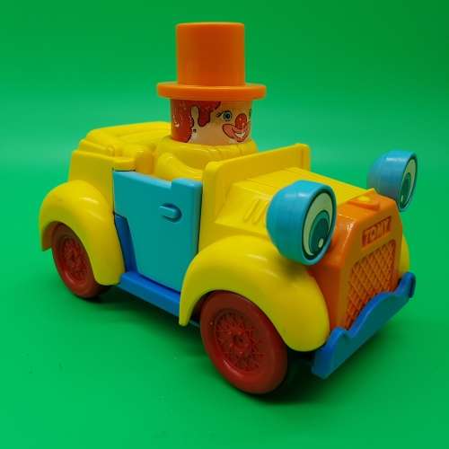 Original Vintage TOMY Hard Plastic Bopping Lights and Clown in Car!!!