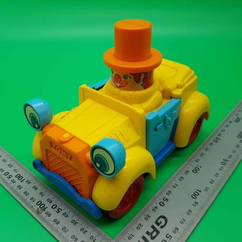 Original Vintage TOMY Hard Plastic Bopping Lights and Clown in Car!!!