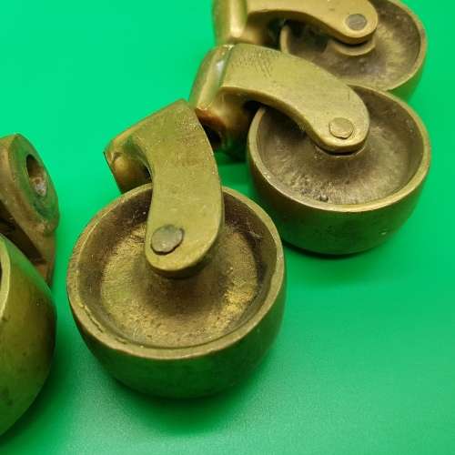 RARE!!! Vintage Solid Brass Caster Wheels!!!