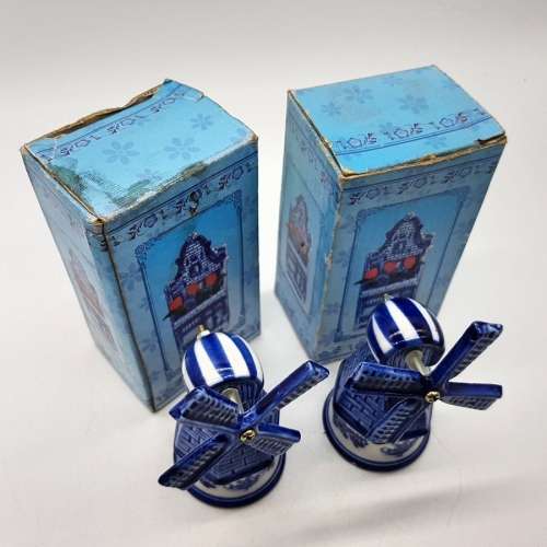 Original Boxed Dutch Porcelain Miniature Windmills!!! (Bid for Both)