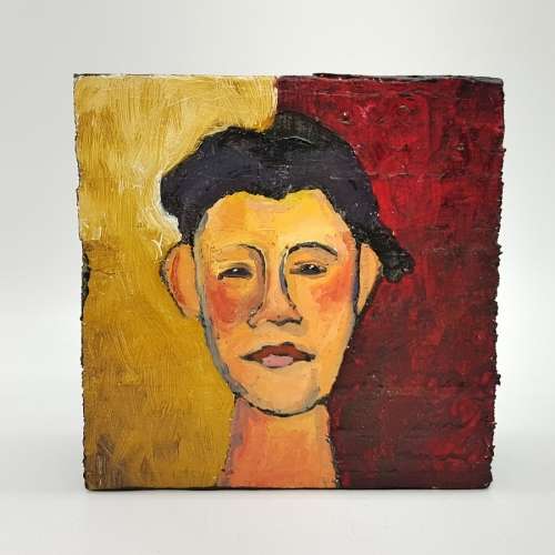 Original Oil On Wood Board Portrait by Morris