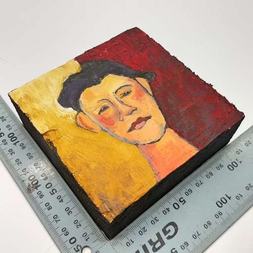 Original Oil On Wood Board Portrait by Morris
