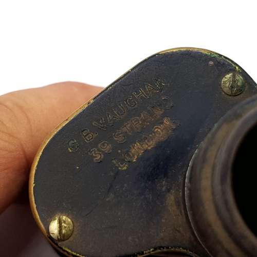 Vintage GB Vaughan Leather and Brass Binoculars (Display)