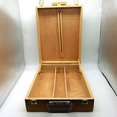 Original Large Wood and Brass Pencil/Brush and Easel Art Case!!!