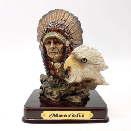 Original Highly Detailed Meerchi Figure: "Native Indian and Eagle"