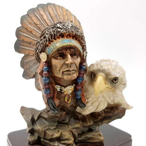 Original Highly Detailed Meerchi Figure: "Native Indian and Eagle"