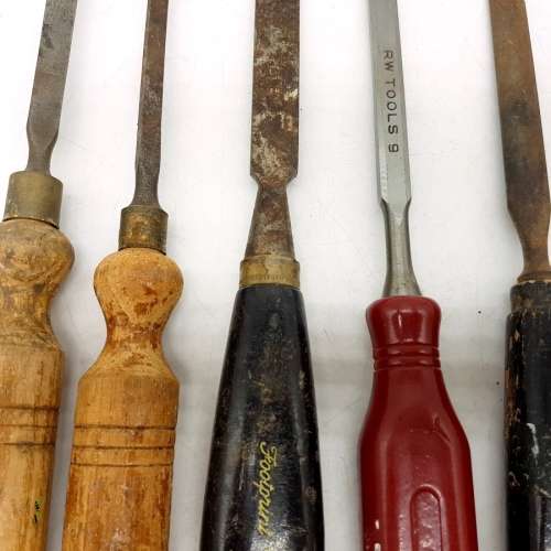 Vintage Wood Handled Chisel Combo (Bid For All)