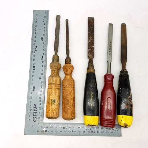 Vintage Wood Handled Chisel Combo (Bid For All)