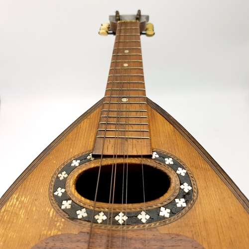 RARE!!! Antique Mandolin with Wood and Mother of Pearl Inlay By Luigi Rosario Napoli 1890