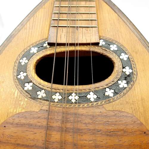 RARE!!! Antique Mandolin with Wood and Mother of Pearl Inlay By Luigi Rosario Napoli 1890
