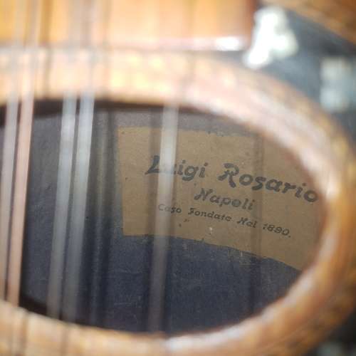 RARE!!! Antique Mandolin with Wood and Mother of Pearl Inlay By Luigi Rosario Napoli 1890