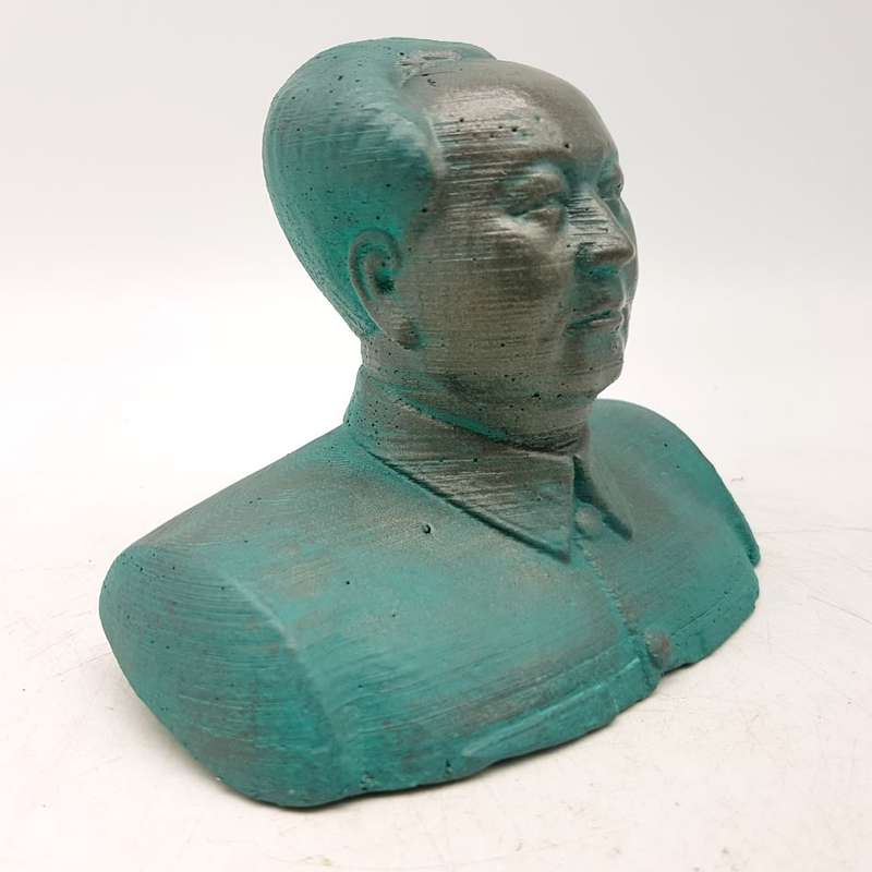 Applied Bronze Bust Of Chinese Communist Revolutionary Mao Zedong