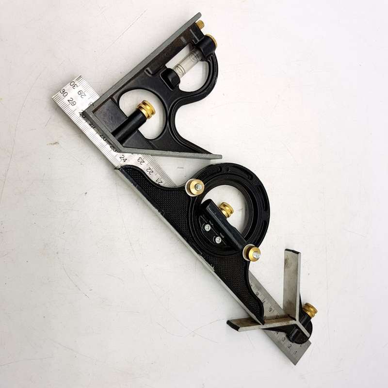 Combination Square Angle Finder Protractor & Spirit Level Set
