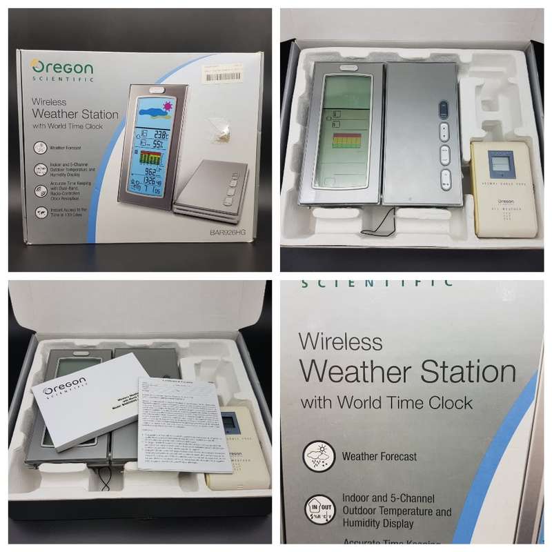 Original Boxed Oregon Wireless Weather Station (Working)