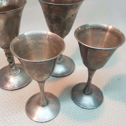 4 Original Silver-plate Goblets (Bid for 4)