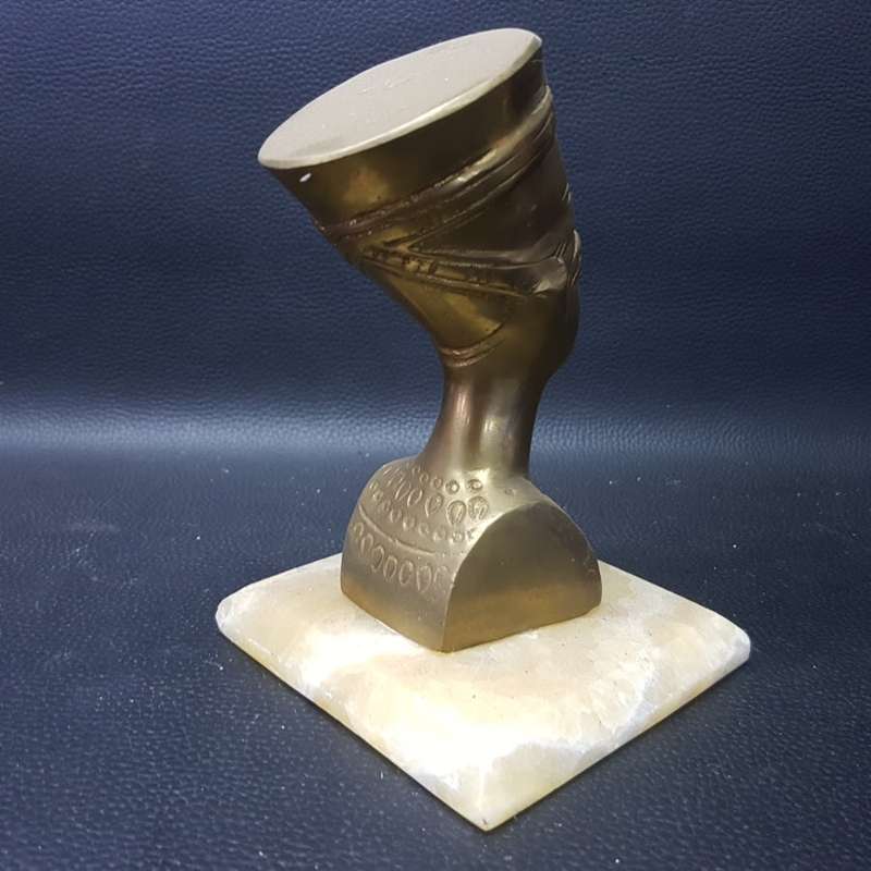 Large Vintage Solid Brass on Marble Egyptian Paperweight!!!