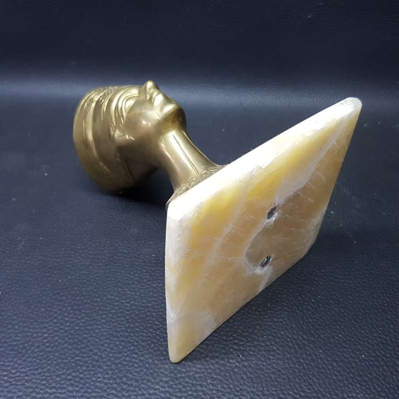 Large Vintage Solid Brass on Marble Egyptian Paperweight!!!