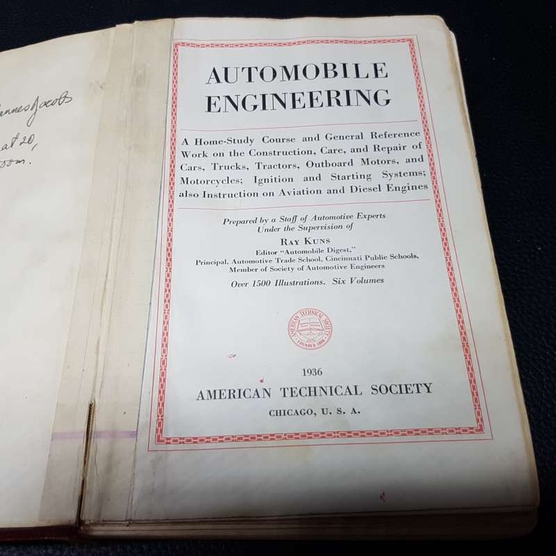RARE!!! 1936 Automobile Engineering