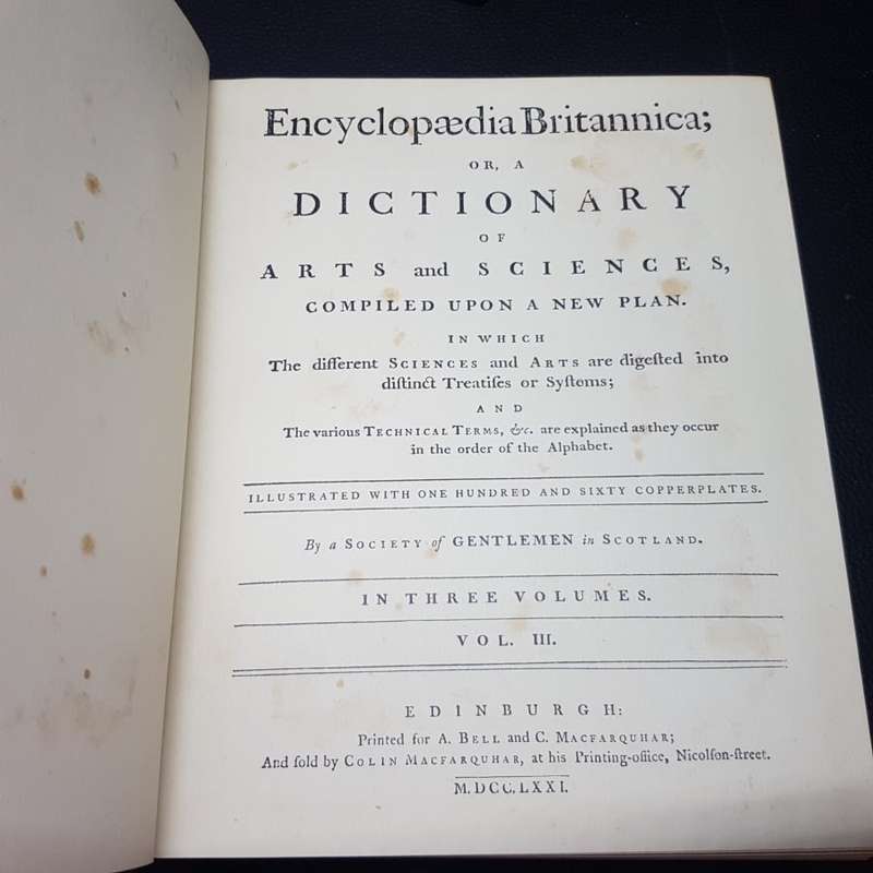 RARE!!! Encyclopedia Britannica First Edition Replica Set of the original 1768!!!!