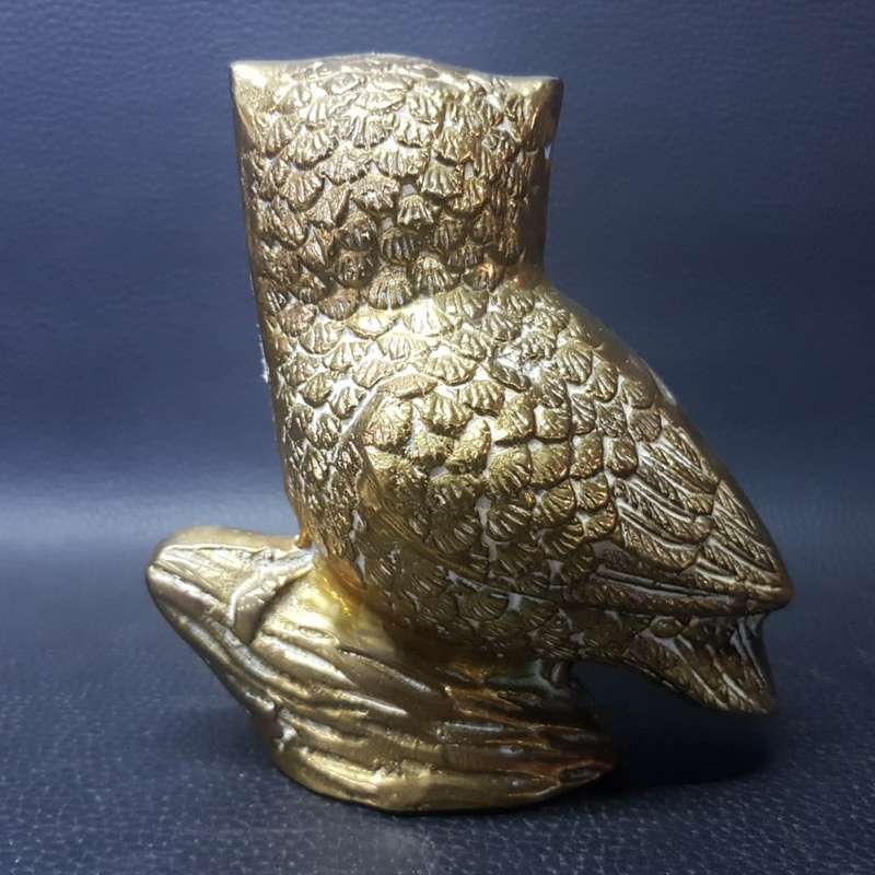 Large Heavy Solid brass Owl Paperweight!!!