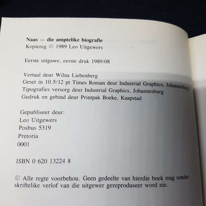 First Edition "NAAS" by Edward Griffith