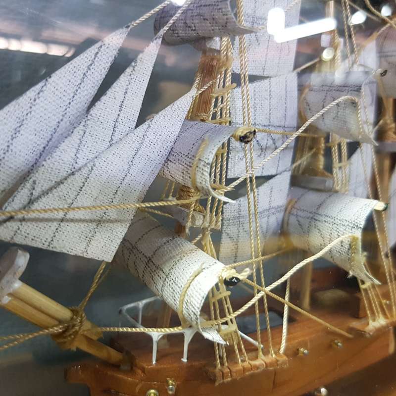 Original Hand Crafted St Geran (1737) Glass and Wood Cased Ships Model!!!