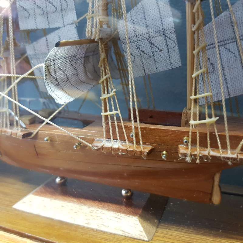 Original Hand Crafted St Geran (1737) Glass and Wood Cased Ships Model!!!