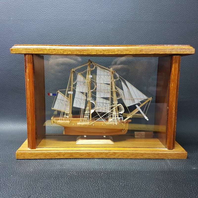 Original Hand Crafted St Geran (1737) Glass and Wood Cased Ships Model!!!