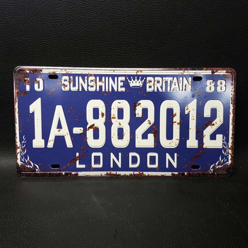 Reproduces Embossed Vintage Look Britain Number Plate!!!