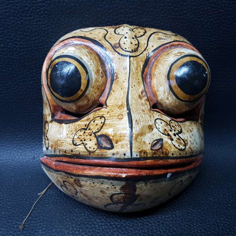 Original Hand Crafted Wood Oriental Frog Mask With Moving Mouth!!!