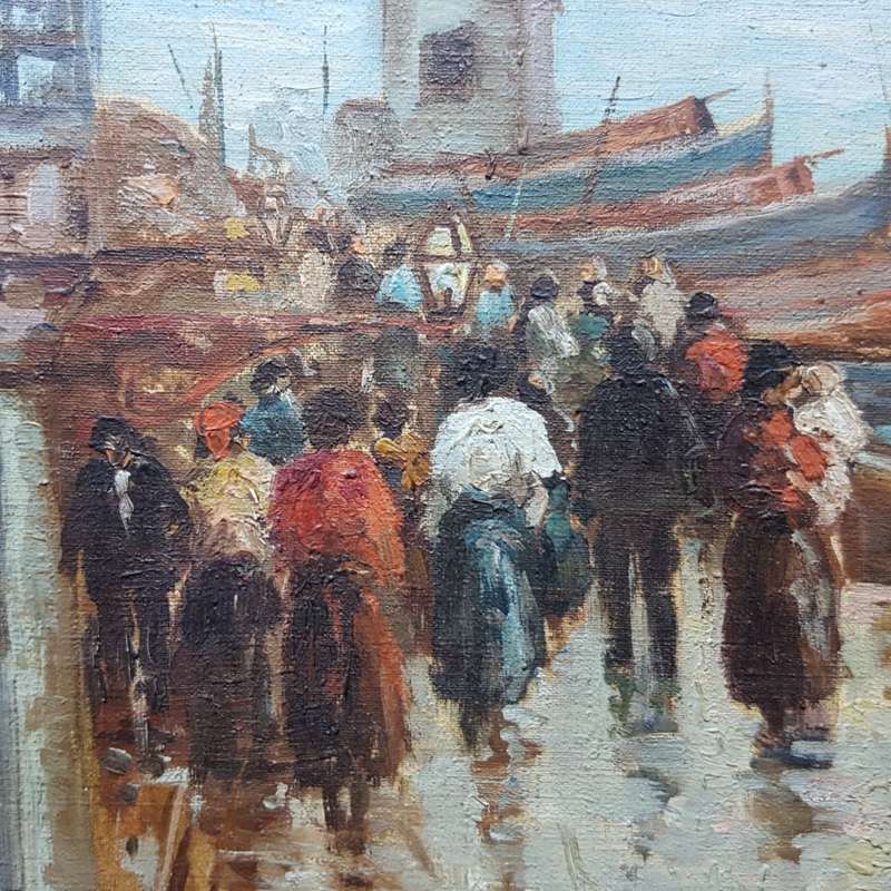 RARE!!! Large Signed D'Auria - Bay Of Naples (Oil on Canvas on Board)