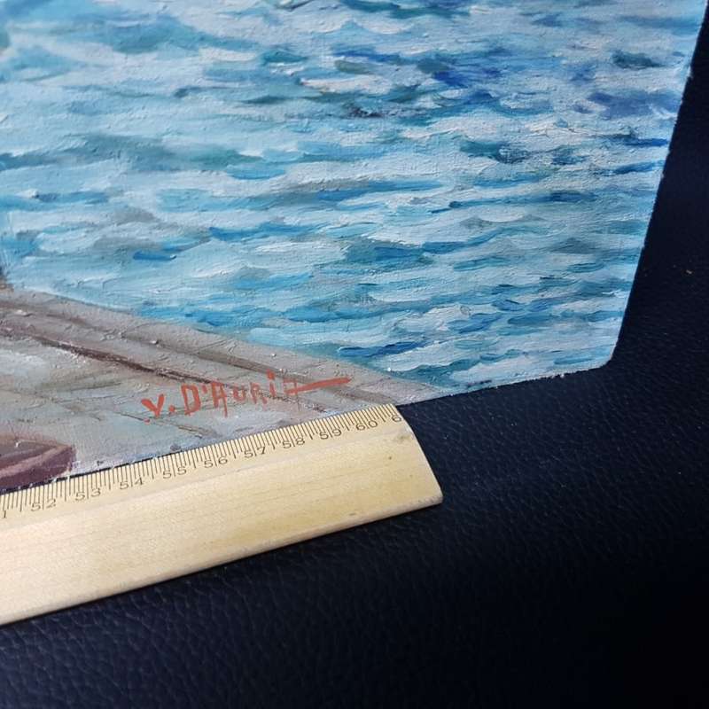 RARE!!! Large Signed D'Auria - Bay Of Naples (Oil on Canvas on Board)