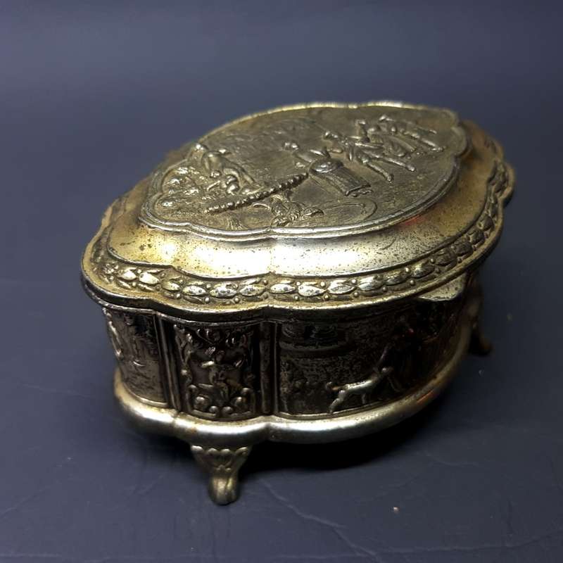 Detailed Silver Metal Trinket Box!!!