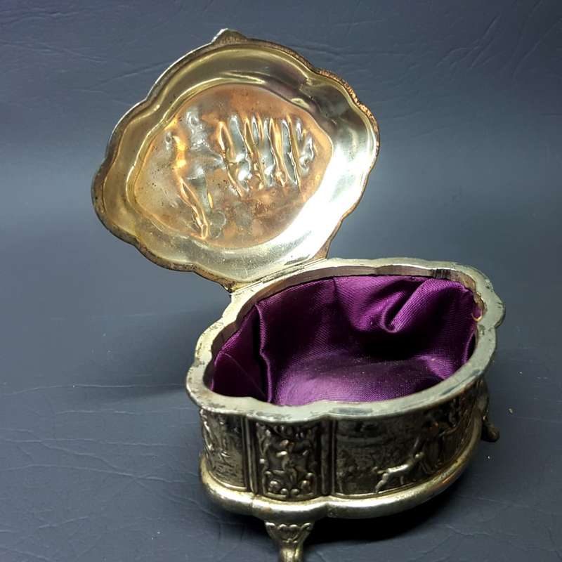 Detailed Silver Metal Trinket Box!!!