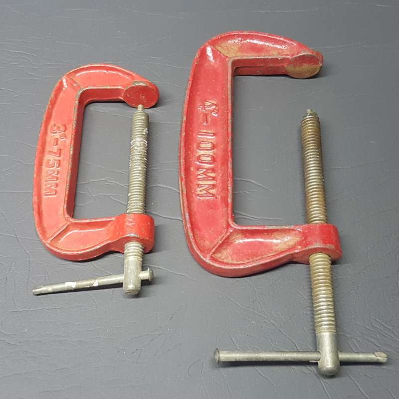 Two Cast Metal G Clamps (Bid for Both)
